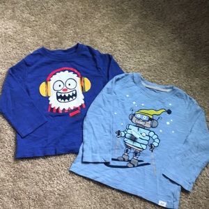 2 Baby Gap long sleeve shirts; 18-24 months